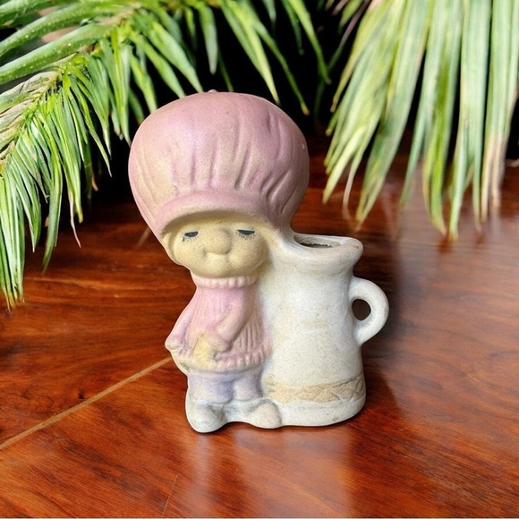 Vintage UCTCI Japan Ceramic “Poppet” Girl Bud Vase Figurine – 1970s - Picture 1 of 12